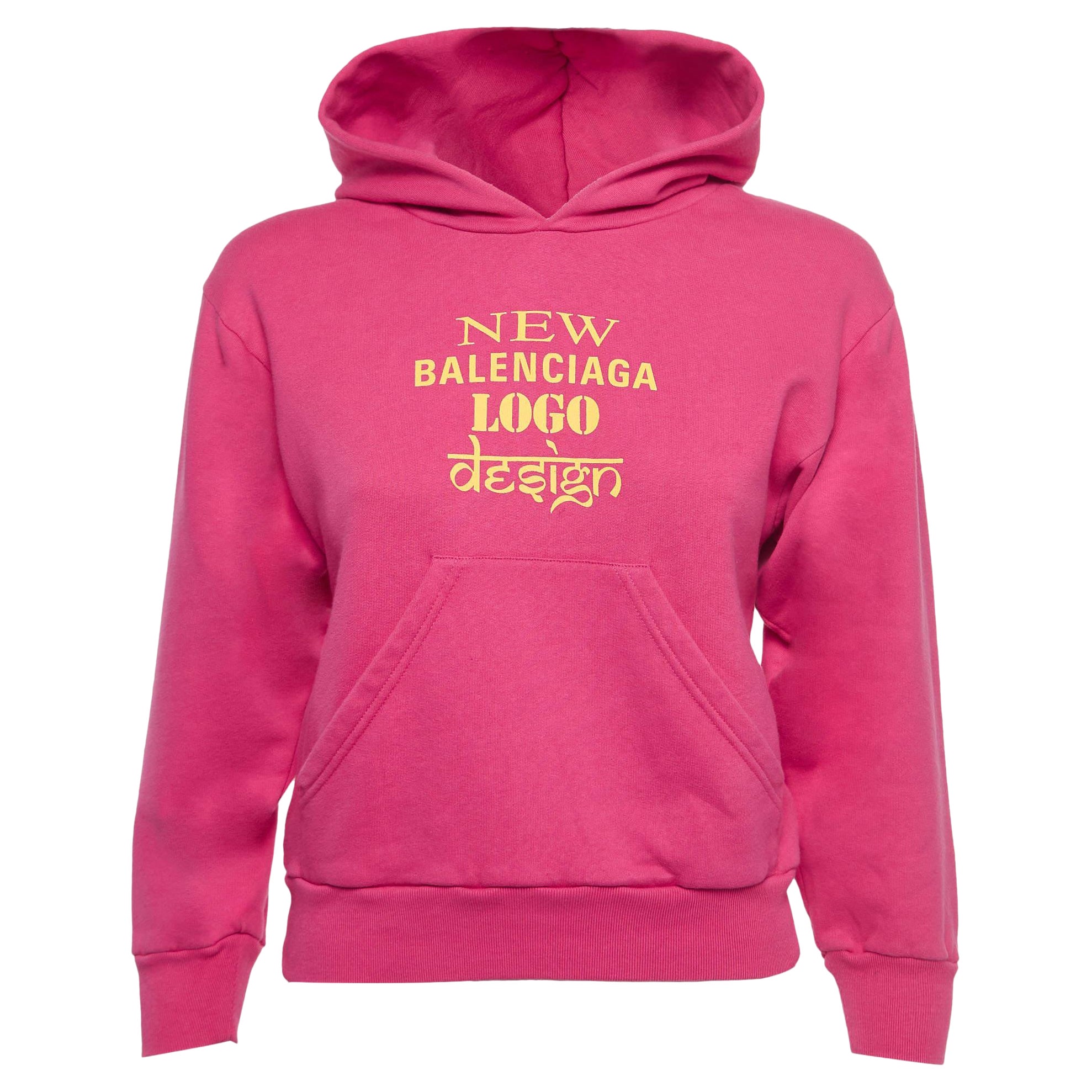 Balenciaga Pink Graphic Print Cotton-Blend Hoodie (6 Yrs)
