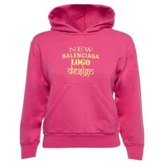 Felpa con cappuccio in misto cotone con stampa grafica rosa Balenciaga (6 anni)