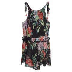 Zimmermann Black Floral Print Cotton Playsuit (10 Yrs)