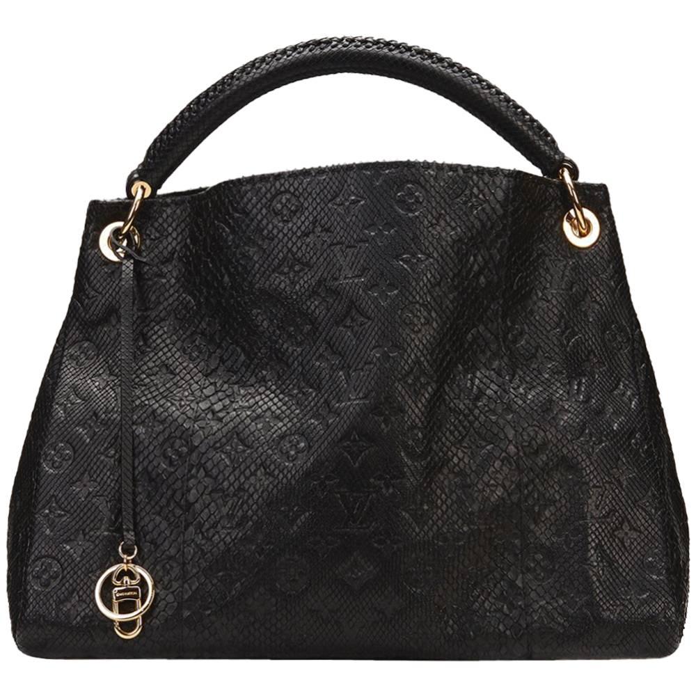 Louis Vuitton Black Python Embossed Monogram Artsy MM 2010s