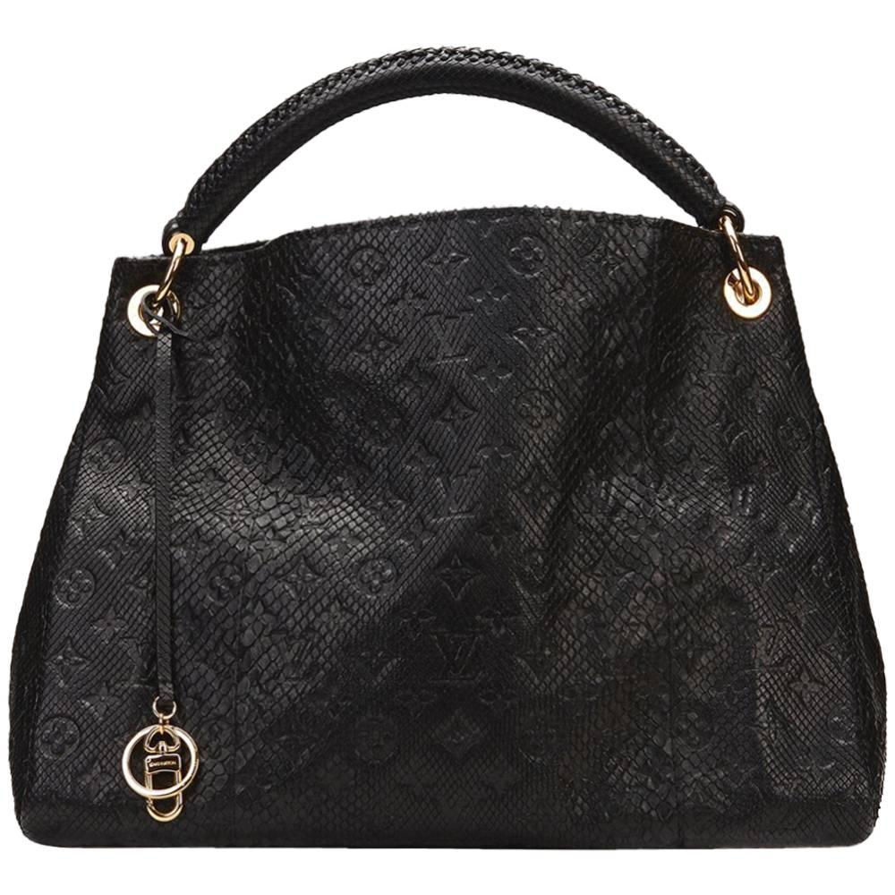 Louis Vuitton Black Python Embossed Monogram Artsy MM 2010s 