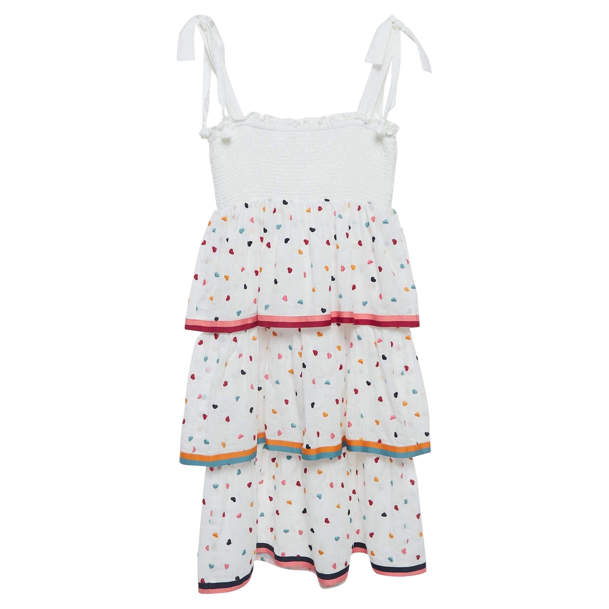 Zimmermann - Robe en coton brodée de cœurs blancs (10 ans)