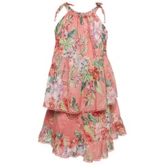 Conjunto de top y falda de algodón con estampado floral rosa Zimmermann (10 años)