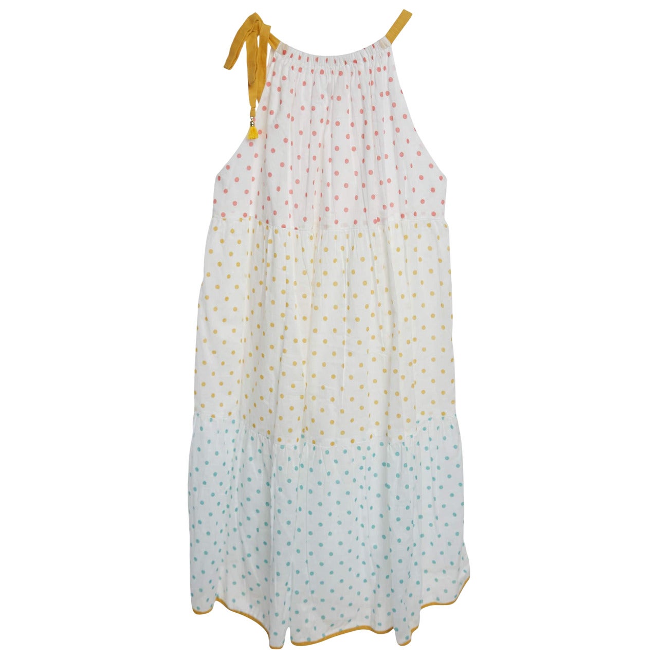 Zimmermann White/Multicolor Polka-Dot Print Cotton Dress (10 Yrs) For Sale