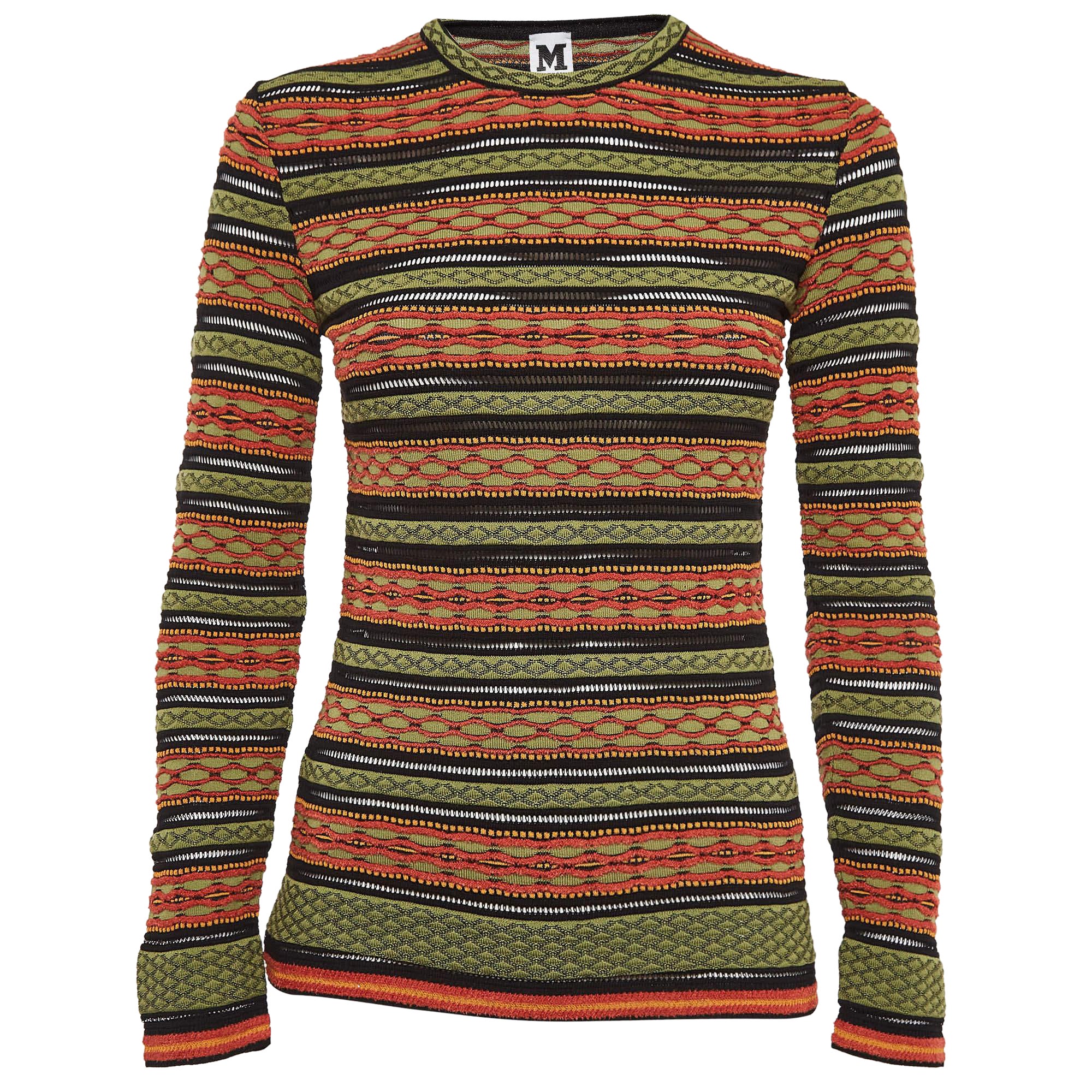 M Missoni Mehrfarbig gemustertes Strickoberteil S