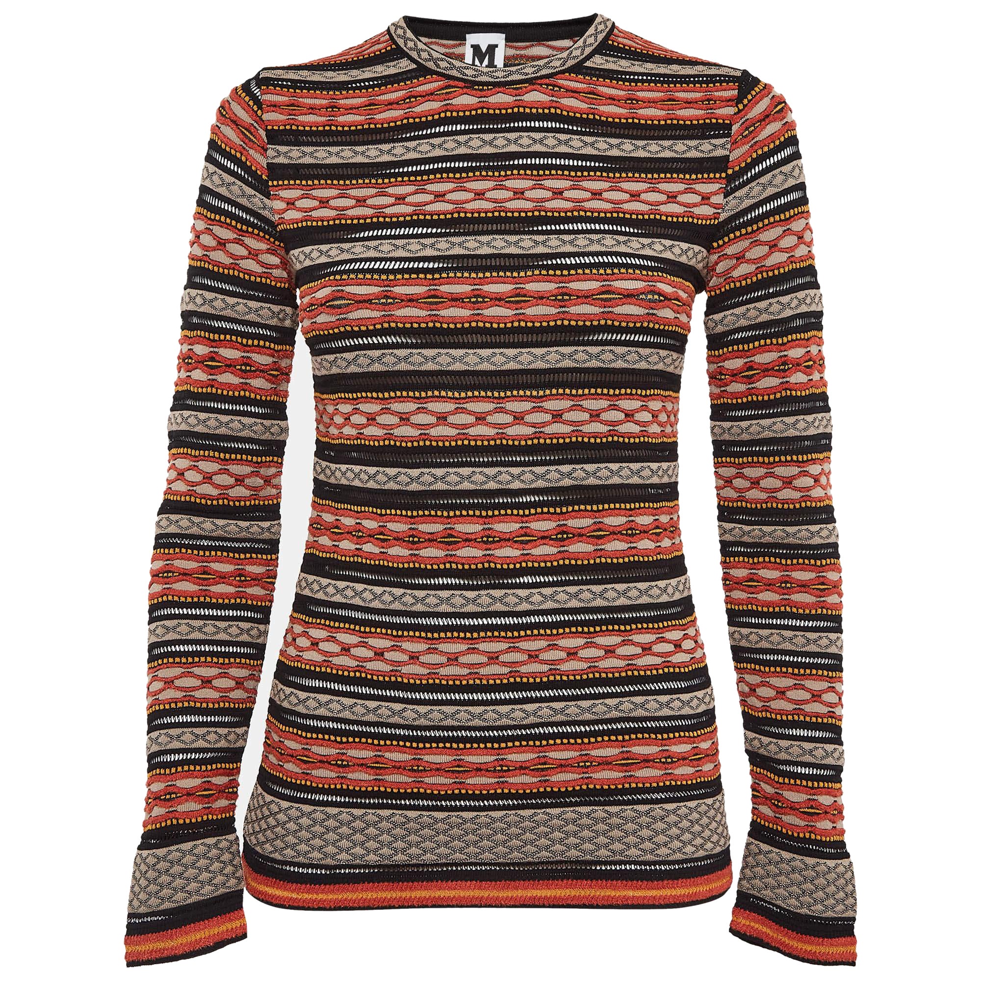 M Missoni Mehrfarbig gemustertes Strickoberteil S