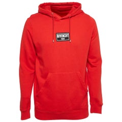 Givenchy Pulloverhemd aus roter Baumwollstrick mit Kapuze XS