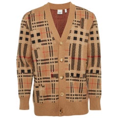 Burberry Brown Checks Cashmere Knit Cardigan S