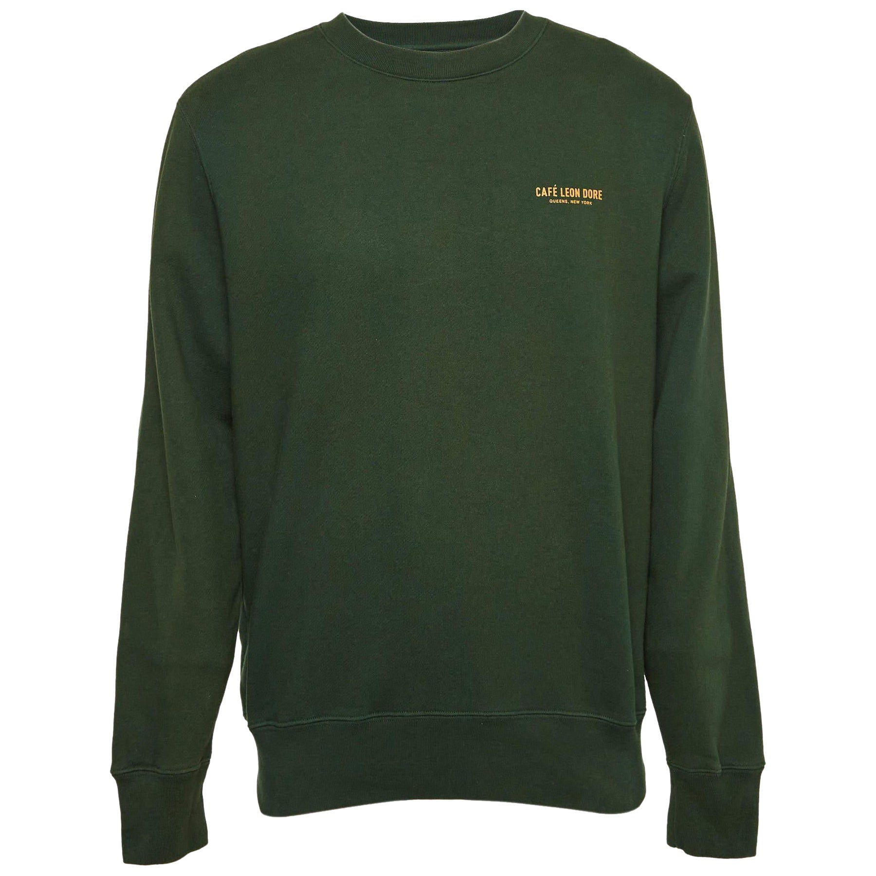 Aime Leon Dore - Sweat-shirt en tricot de coton imprimé vert M en vente