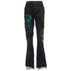 Vaqueros acampanados bordados negros Off-White XL Cintura 33