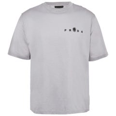 Prada Grey Printed Cotton Jersey T-Shirt L