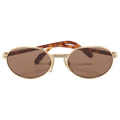 Lunettes de soleil ovales St Honore de Cartier Brown/Or