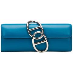 2015 Hermes Blau Izmir Tadelakt Leder Egee Clutch