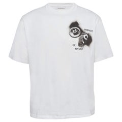 Prada White Printed Cotton T-Shirt M