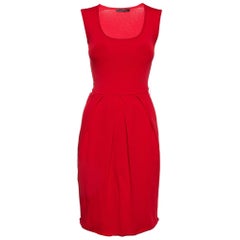 CH Carolina Herrera Red Jersey Sleeveless Mini Dress XS