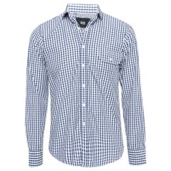 D&G Navy Blue Gingham Cotton Buttoned Up Shirt M