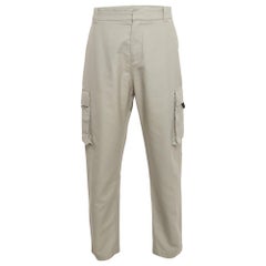 Dior Homme Grey Cotton Velcro Applique Cargo Pants XXL
