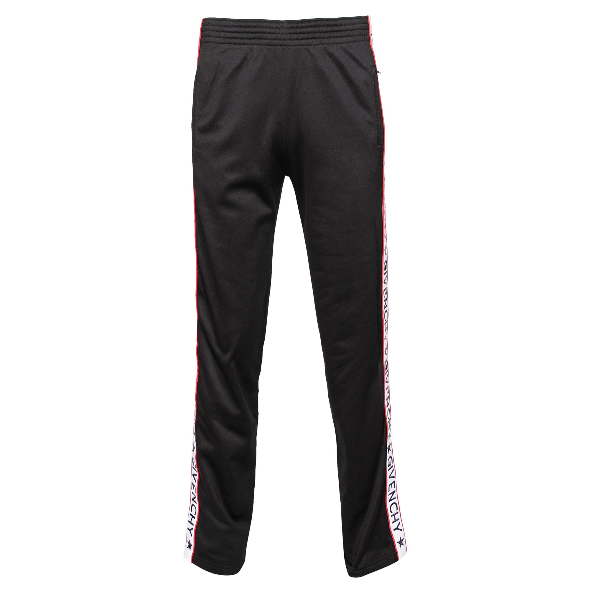 Givenchy Black Jersey Logo Tape Trimmed Joggers S For Sale
