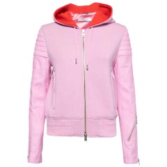 Givenchy Capuche zippée en néoprène et cuir rose M