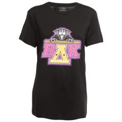 Balmain X Beyonce T-Shirt aus schwarzer Baumwolle mit Logo S