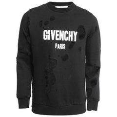 Givenchy Schwarzes Pulloverhemd aus Baumwolle mit Destroyed-Effekt XS