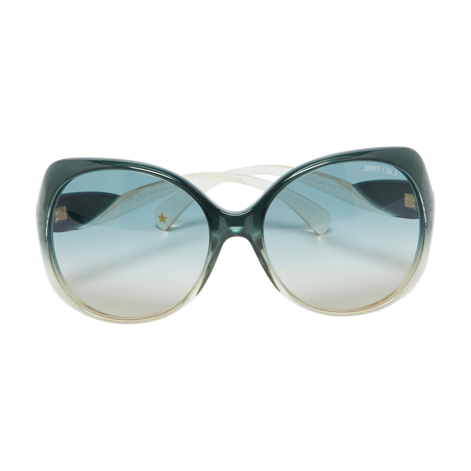 Jimmy Choo Green/Green Gradient Dahlia/S Oversized Sunglasses For Sale