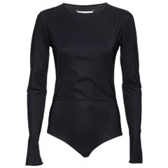 MM6 Maison Margiela Body à manches longues en jersey noir avec détails de superposition M