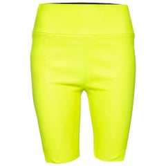 Sprwmn Neongelbe Shorts aus Leder L