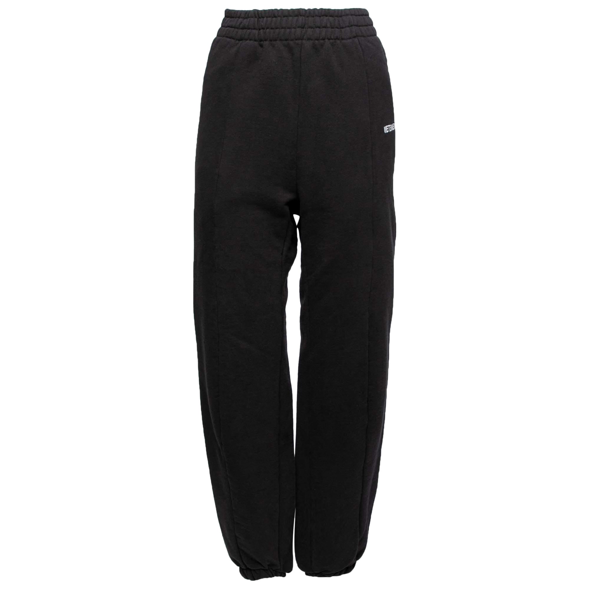 Vetements Black Rib Knit Elasticized Waist Trousers M For Sale
