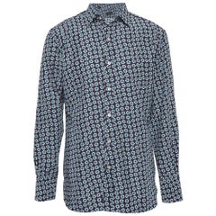 Tom Ford Camicia in popeline con stampa floreale blu L.A.