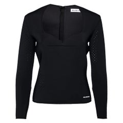 Balenciaga Top Piaf in neoprene traforato nero M. I.