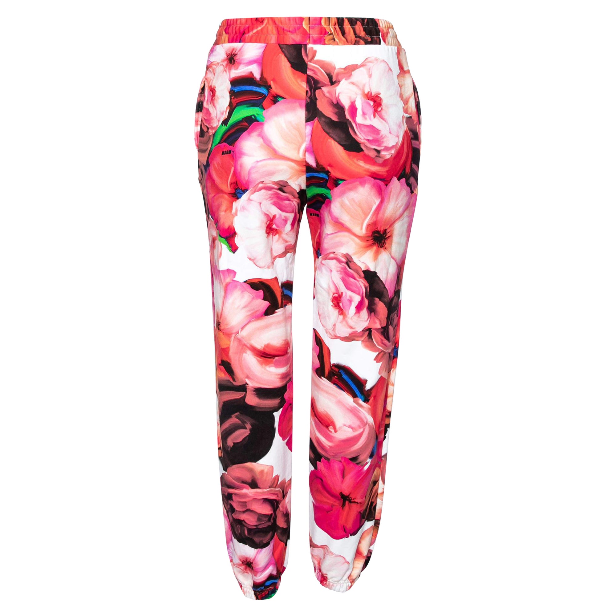 MSGM Pantaloni da corsa in cotone stampato multicolore S