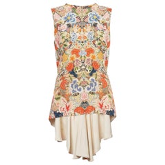 Alexander McQueen Túnica de crepé con estampado floral multicolor M