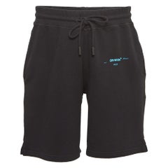 Off-White Pantalones cortos negros de punto de algodón estampado L