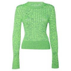 MM6 Maison Margiela Green Space Dyed Ribbed Knit Sweater S