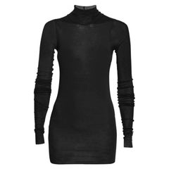 Rickowenslilies Black Knit Mock Neck Long Sleeve Top M