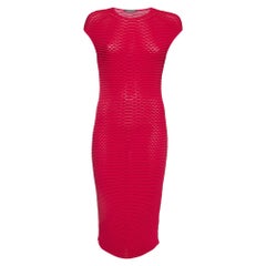 Alexander McQueen Pink Textured Knit Sheath Dress S