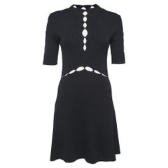 Maje Schwarzes durchbrochenes Strickkleid Roselana L
