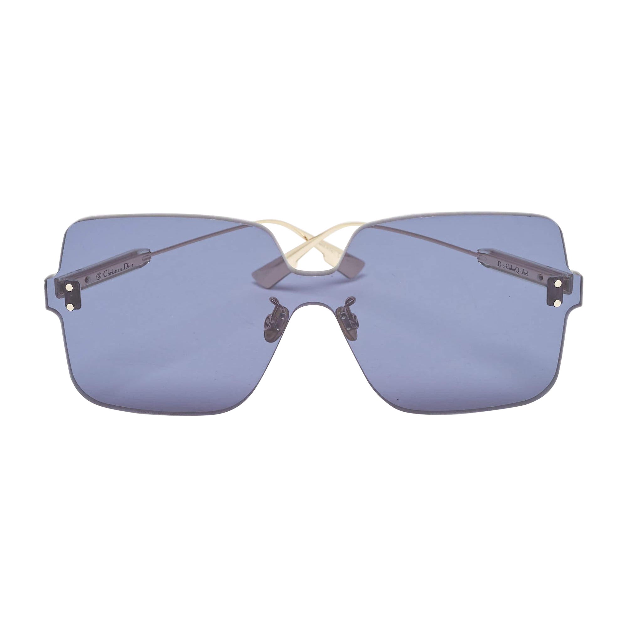 Dior Blue/Gold DiorColorQuake1Rimless Shield Sunglasses