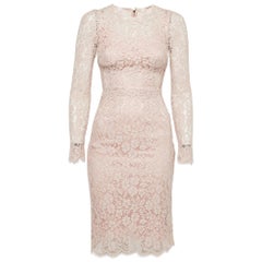 Dolce & Gabbana Pink Guipure Lace Short Dress XS