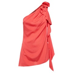 Elisabetta Franchi Ein-Schulter-Top aus rotem Krepp, L