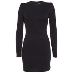 Dsquared2 Black Mesh Trim Crepe Zipper Detail Mini Dress S