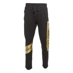 Dolce & Gabbana Black Printed Cotton Track Pants L