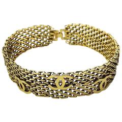 Chanel Gold Toned Hardware "CC" Logo Chain Bracelet