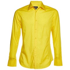 Louis Vuitton Yellow Monogram Jacquard Cotton Button-Up Shirt S