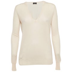 Joseph Jersey de punto de cachemira rosa con cuello en V S