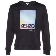 Kenzo Sweatshirt noir en maille imprimée M.