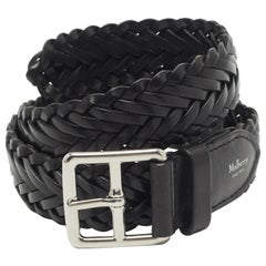 Mulberry Black Woven Leather Buckle Belt M
