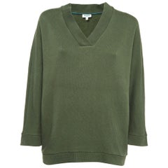 Kenzo Bedrucktes Pullovershirt aus Baumwollstrick in Grün S