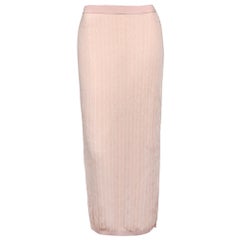 Fendi - Jupe midi rose en maille monogrammée M